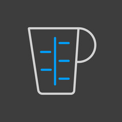 Measuring cup, beaker flat icon. Kitchen appliance