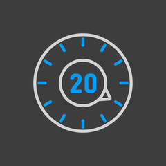 Timer vector flat icon. Kitchen appliance sign