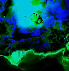 Alcohol ink modern abstract painting, contemporary contemporary art.