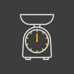 Scales vector flat icon. Kitchen appliance sign