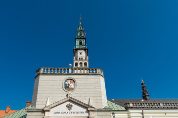 Fototapeta na wymiar Częstochowa, Jasna Góra, Poland, the Pauline monastery, a famous historical place and a place of worship of the Christian reilga.