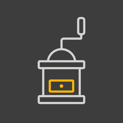 Classic coffee grinder in wooden case vector icon