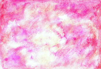 pink abstract watercolor hand painted background