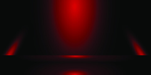 Premium Abstract Luxury red and black with the gradient is the with floor wall metal texture soft tech background design vector illustration for website, poster, brochure, presentation template etc