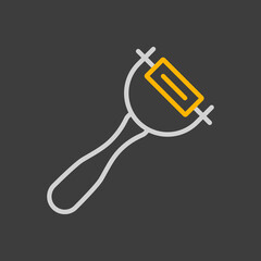 Peeler vector flat icon. Potato peeler sign