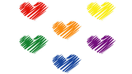 LGBT flag colors hearts