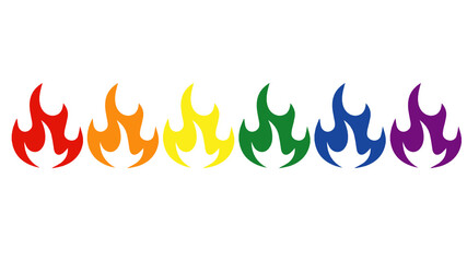 flames fire colors of the LGBT flag