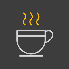 Cup of coffee tea with steam vector icon