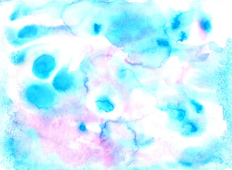 blue abstract watercolor hand painted background