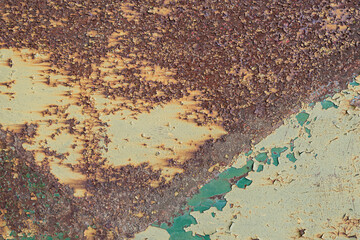 Rusty old painted metal background