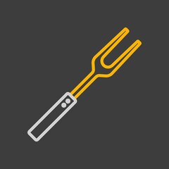 Bbq fork vector flat icon. Kitchen appliance