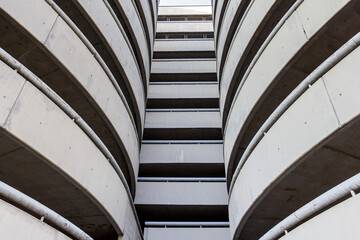 Abstract pattern of a modern building for car parking - minimalism photography