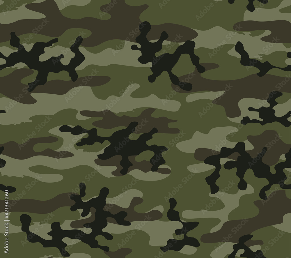 Wall mural Khaki camouflage trendy classic vector pattern. EPS