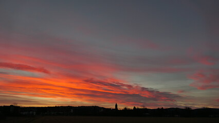 sunrise over the city