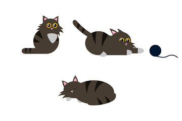 Set of cute cat