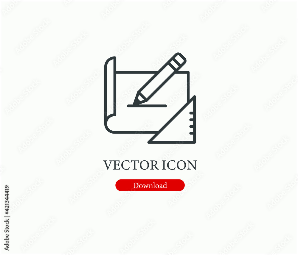 Poster sketch vector icon. editable stroke. symbol in line art style for design, presentation, website or a