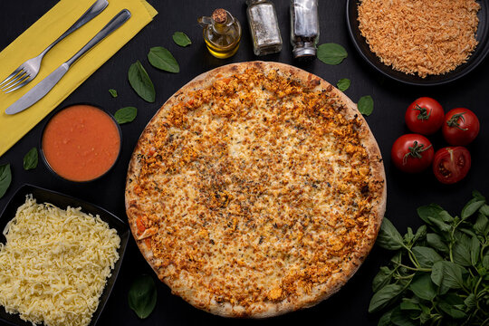 Pizza de frango com mussarela