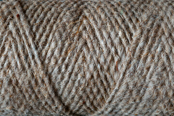 The twine threads are nicely arranged. Close-up.