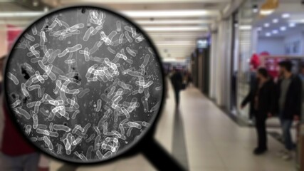 Searching for virus on public place