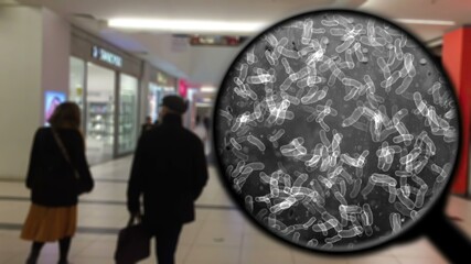 Searching for virus on public place