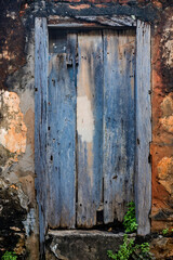 old wooden door with nails