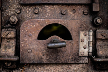 Fototapeta na wymiar old rusty lock on the door