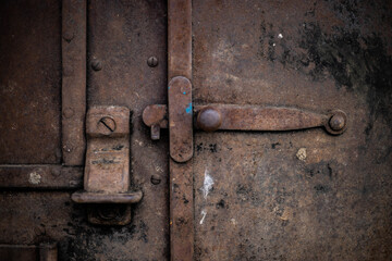 old rusty lock on door