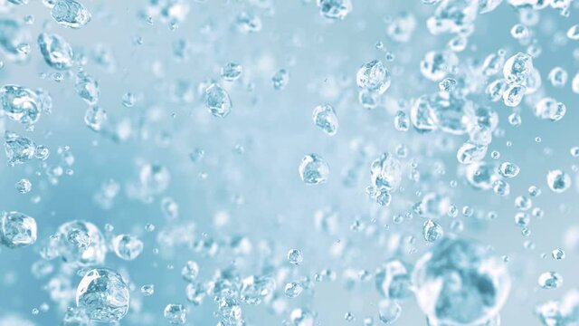 Water bubbles flying in super slow motion 4K