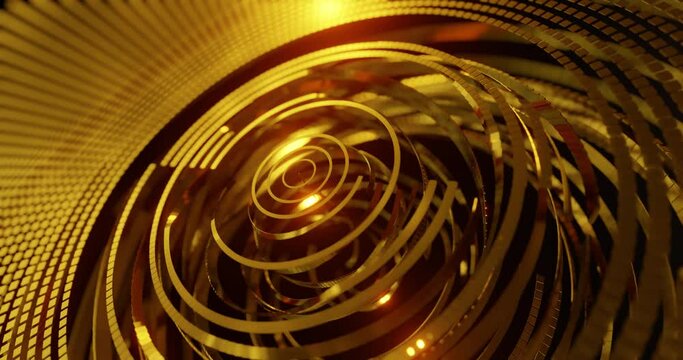 Golden Rings Abstract Background 4K seamless VJ loop