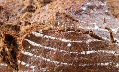 black rye bread with a crisp crust