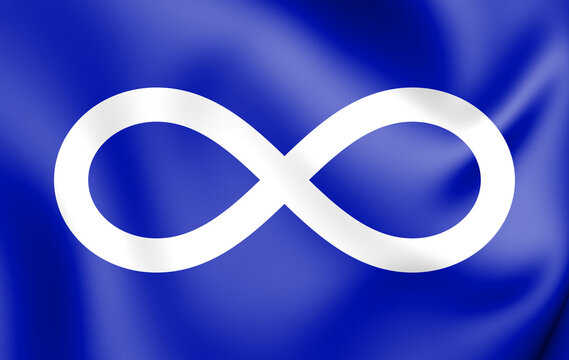 3D Metis Flag. 3D Illustration.