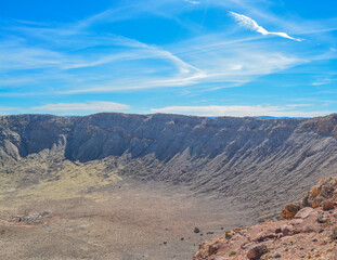 Meteor Crater Natural Monument in the Arizona Rocky Plain