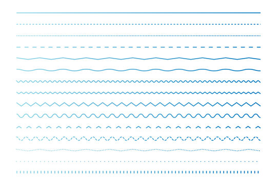 Line Border Set, Dotted Lines, Wavy Line Border, Wave Lines, Line Vector, Dashed Border, Dashed Line, Curvy Lines, Vector Illustration Background