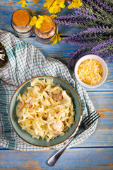 Tagliatelle mosse Carbonara