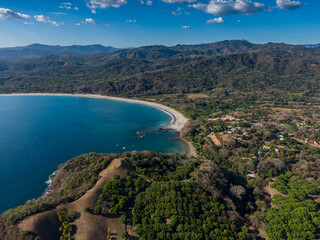 Fototapeta premium Beautiful aerial view of the Carrillo beach and ocean in Costa Rica
