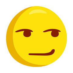 Fototapeta premium Smirking Emoji Icon Illustration. Flirting Smug Vector Symbol Emoticon Design Doodle Vector.