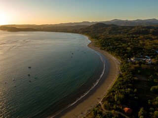 Beautiful aerial view of the Carrillo beach and ocean in Costa Rica