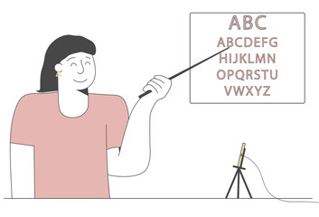 Online learning concept linear illustration.