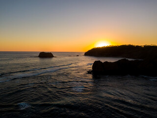 Beautiful aerial view of the Carrillo beach and ocean in Costa Rica