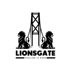lions gate logo design modern templates - obrazy, fototapety, plakaty