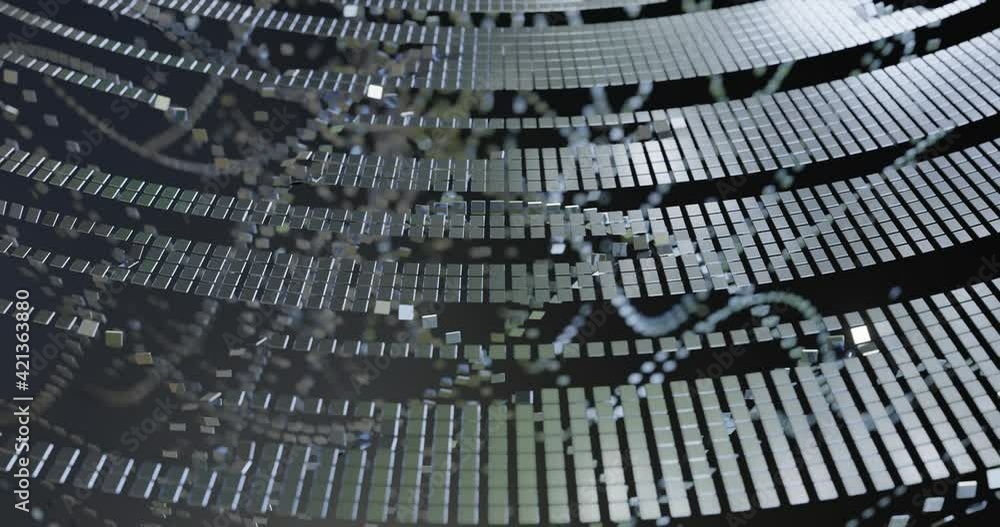 Poster abstract technology background with metal elements, reflective components. simulation of hard drive 