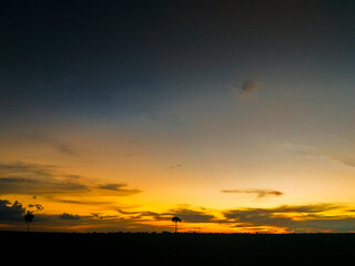Fototapeta na wymiar beautiful sunset in mato grosso, brazil
