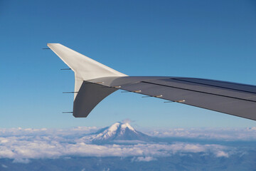 Snowcap Volcano Chimborazo Seen from Plane