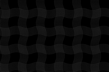 Abstract lines of graphic pattern. Design square flags stripe of tile line white on black. Design print for illustration, wallpaper, texture, background, pattern.