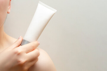Fresh tube of cream for skin care.