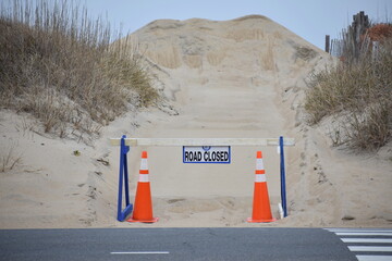 Closed Beach Access in Kill Devil Hills North Carolina Due to Storm Prep