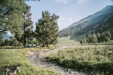 Travel across the Caucasus. Mountain landscape