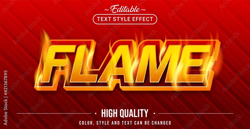 Aufkleber Editable text style effect - Flame text style theme.