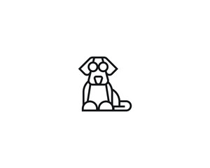 Dog Icon,Pet Shop logo design vector template. Modern animal icon for store, veterinary clinic, hospital,shelter, business services, animal food , veterinary . with lovely colors with cute puppy shape