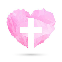 Obraz premium Christian cross icon. Abstract christian logo. Vector religion symbol.